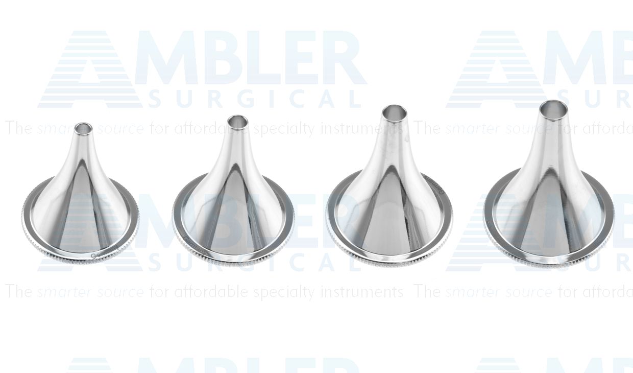Boucheron ear speculum, small, round ends, set of 4 includes sizes #1, #2, #3 and #4 (86-200, 86-201, 86-202 and 86-203)