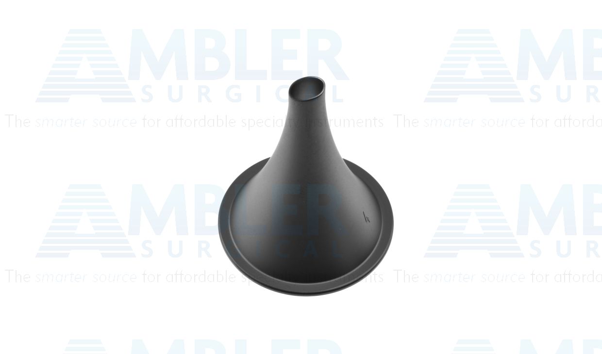 Farrior ear speculum, oval, oblique ends, 5.0mm x 6.0mm, black ceramic finish