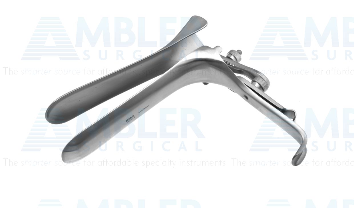 Weisman-Graves vaginal speculum, extra-large, 6''long x 1 1/2''wide blades, left side open