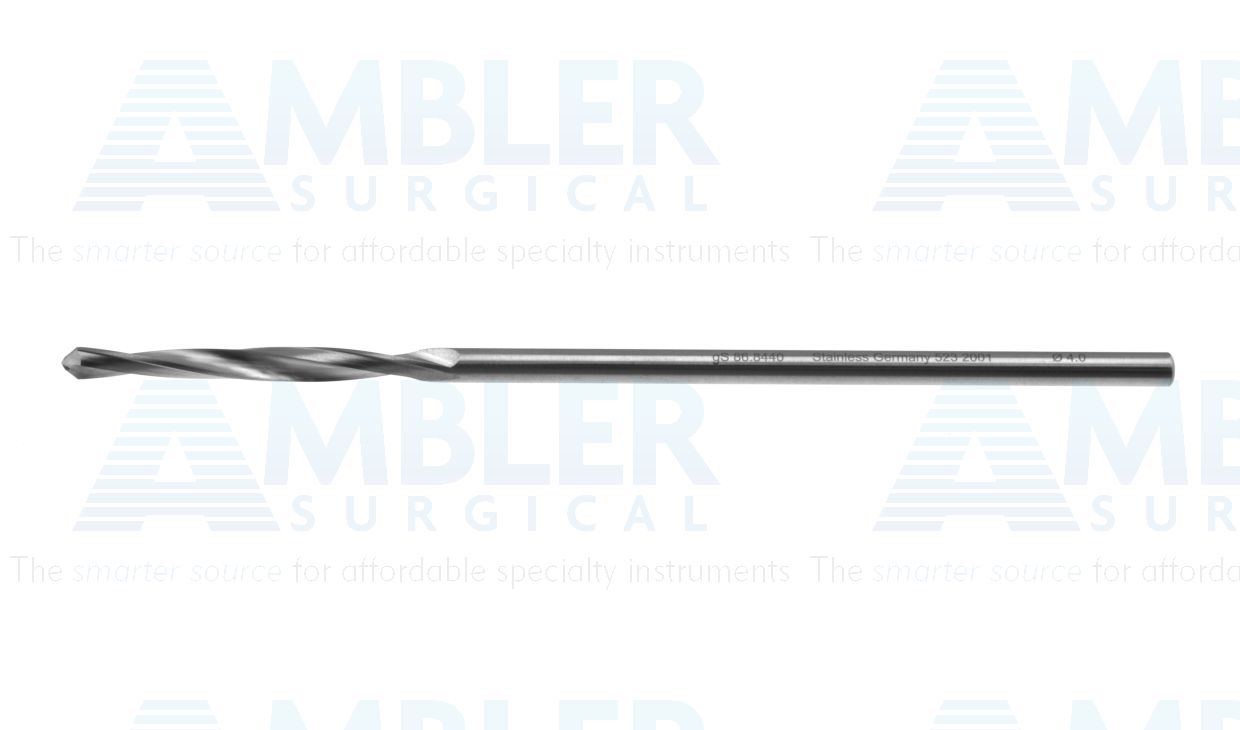 Jacobs chuck drill bit, 5'', 4.0mm diameter, 45.0mm flute length