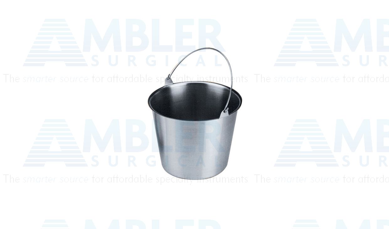 Hospital bucket with handle, 13 qt. capacity, 11 5/8''diameter x 9 1/4''H