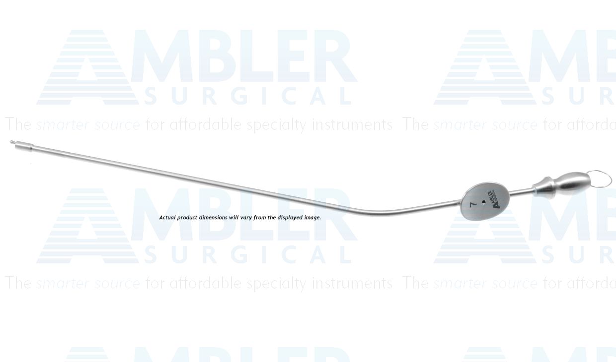Merz suction tube, 6'',12 French, angled shaft, straight atraumatic tip, working length 80mm