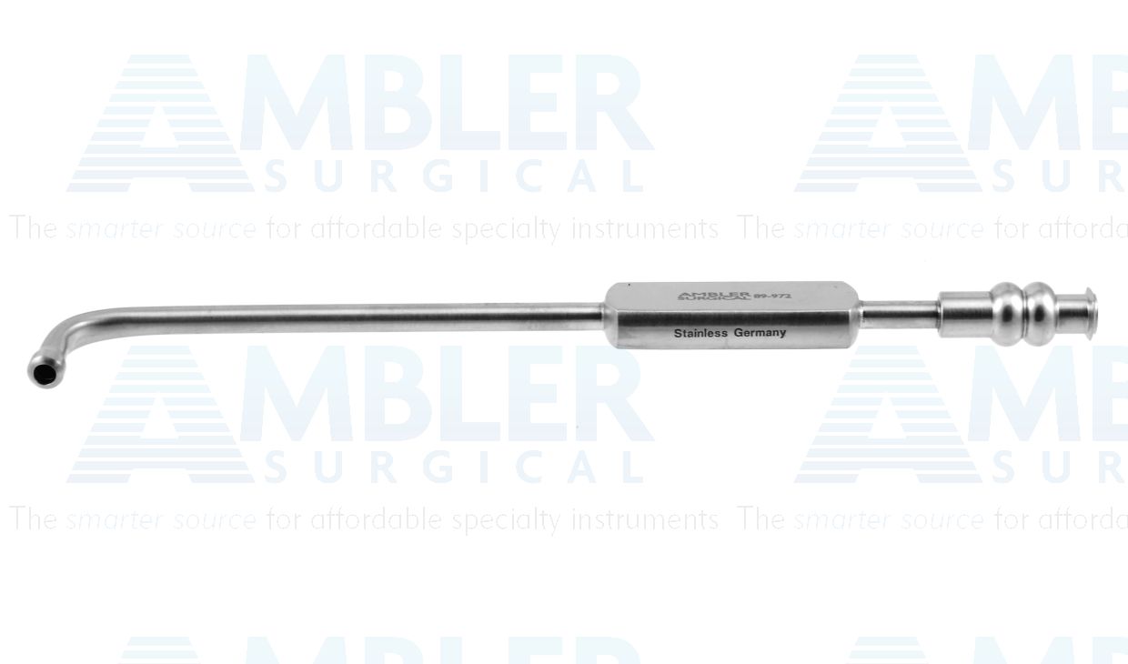 Sinus suction tube, 5 3/4'',short curved, 4.0mm diameter bulbous tip