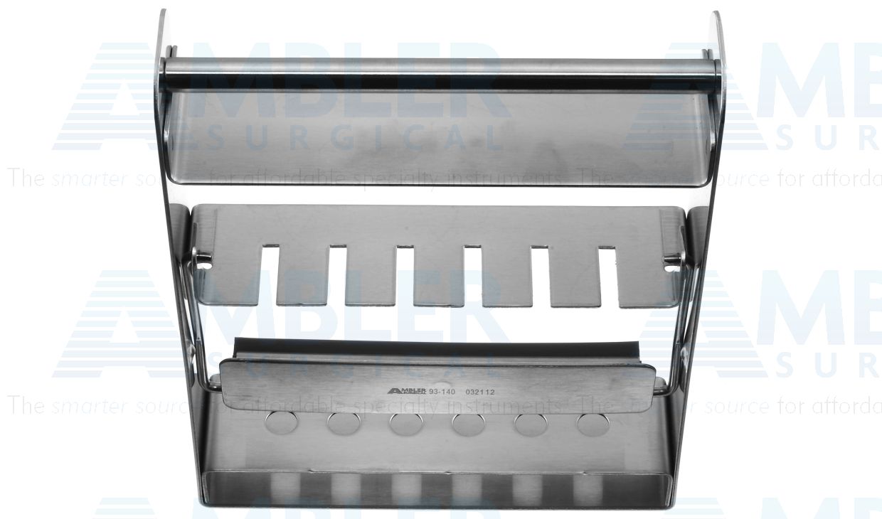 Hoke sterilization rack, 7 1/2'' W x 5 1/2'' L x 1'' H, holds 6 instruments