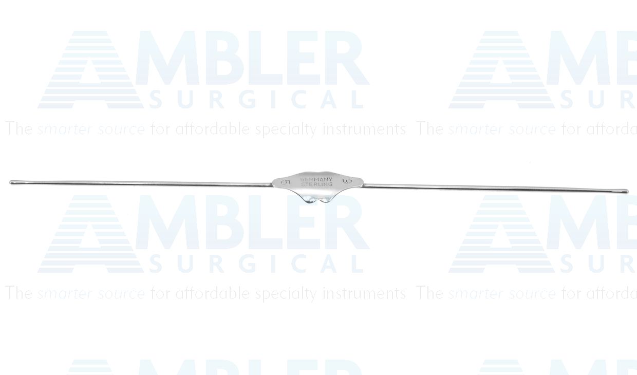 Williams lacrimal probe, 5 5/8'',double-ended, size #5 and #6 olive-tip ends, malleable, sterling silver