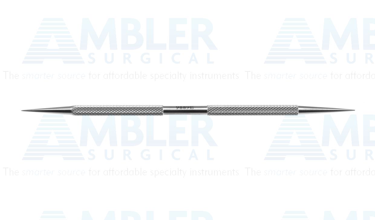 Castroviejo lacrimal dilator, 5 3/4'', double-ended, one needle-point end and one medium-taper end, round, knurled handle