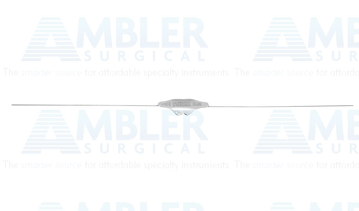 Bowman lacrimal probe, 5 7/8'',double-ended, size #4/0 and #3/0 blunt ends, malleable sterling silver