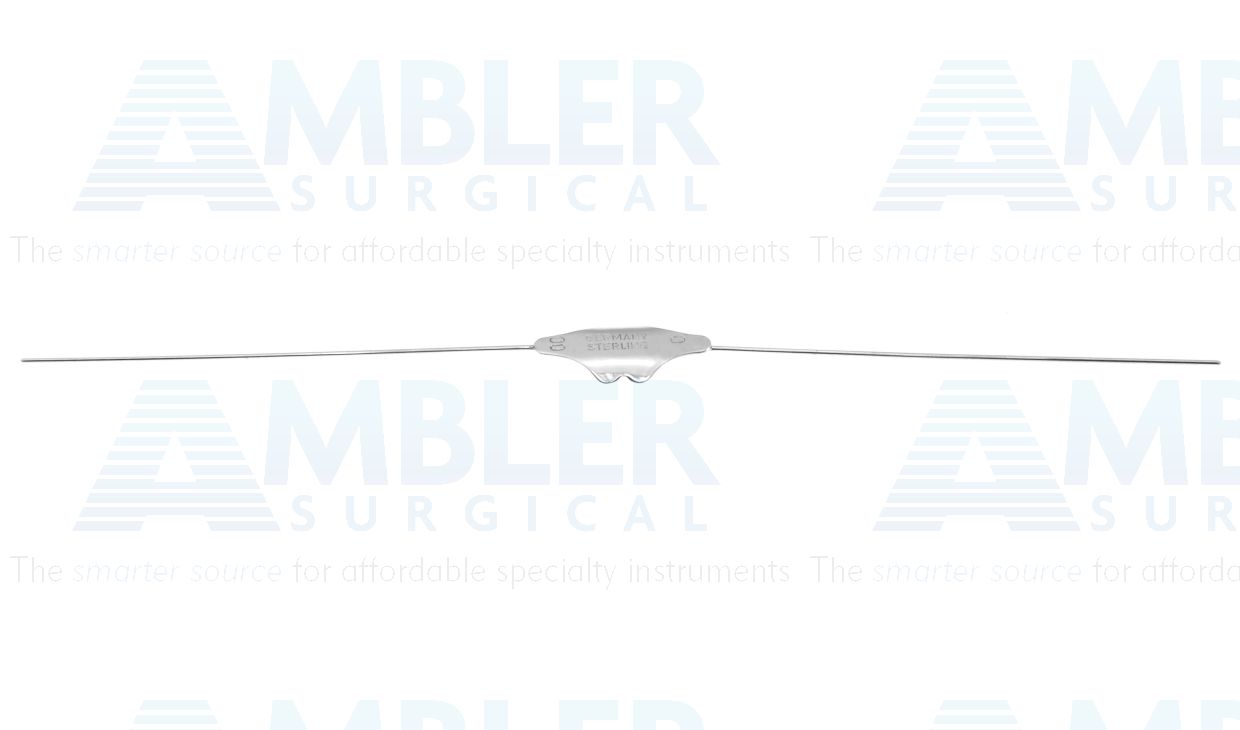 Bowman lacrimal probe, 5 7/8'',double-ended, size #2/0 and #0 blunt ends, malleable sterling silver