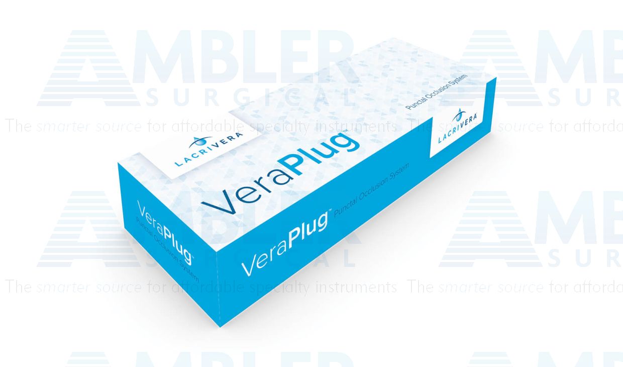 VeraPlug™ permanent punctal occluders bulk pack, size large (0.7mm - 0.8mm), packaged non-sterile, 10 pairs per box, 10 disposable inserters included