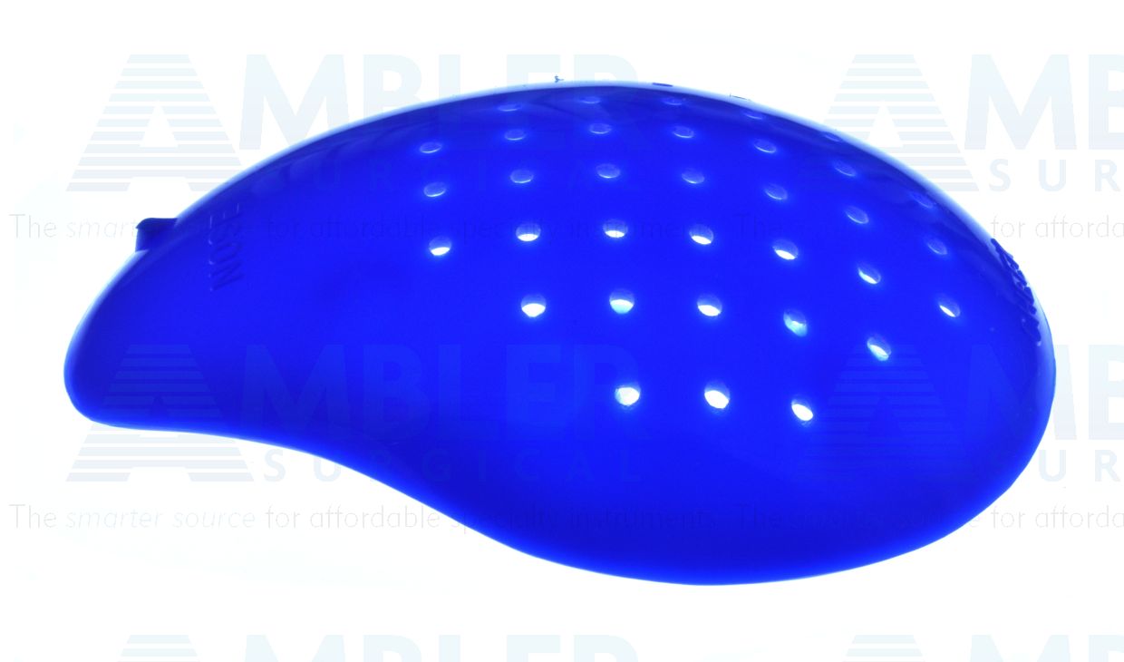 Blue eye shield, polycarbonate, pinhole design, deep shell, left eye, box of 50