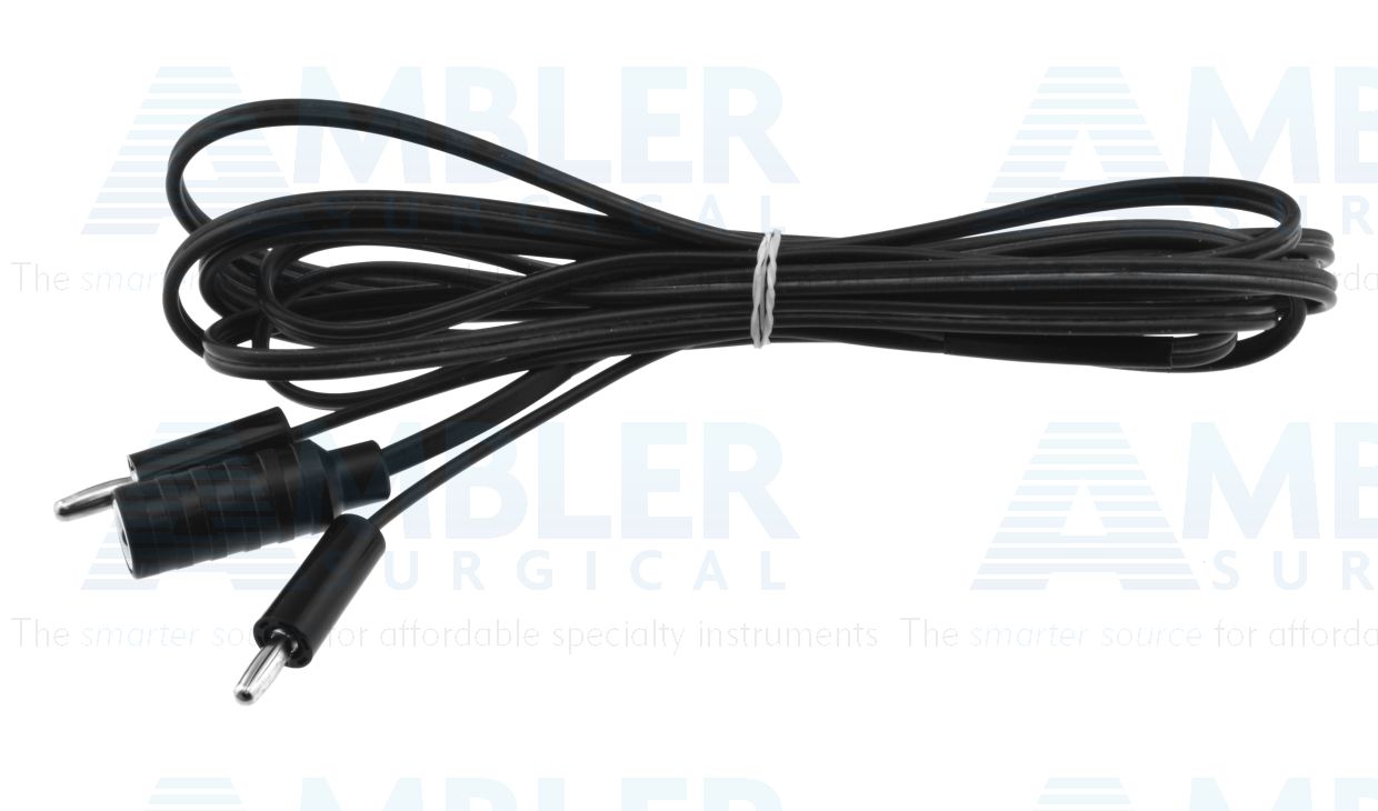Bipolar RF-cable for Elmed Dennis probe & generators with 2-banana plug connectors