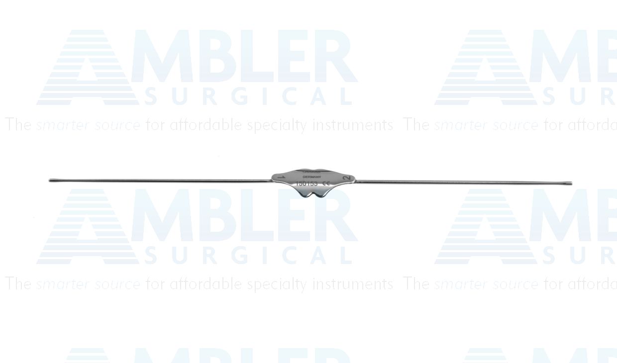 Bowman lacrimal probe, 5 1/8'', double-ended, size #1 and #2 bulbous ends, malleable stainless steel