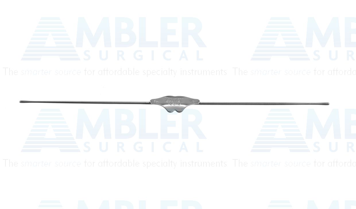 Bowman lacrimal probe, 5 1/8'', double-ended, size #3 and #4 bulbous ends, malleable stainless steel