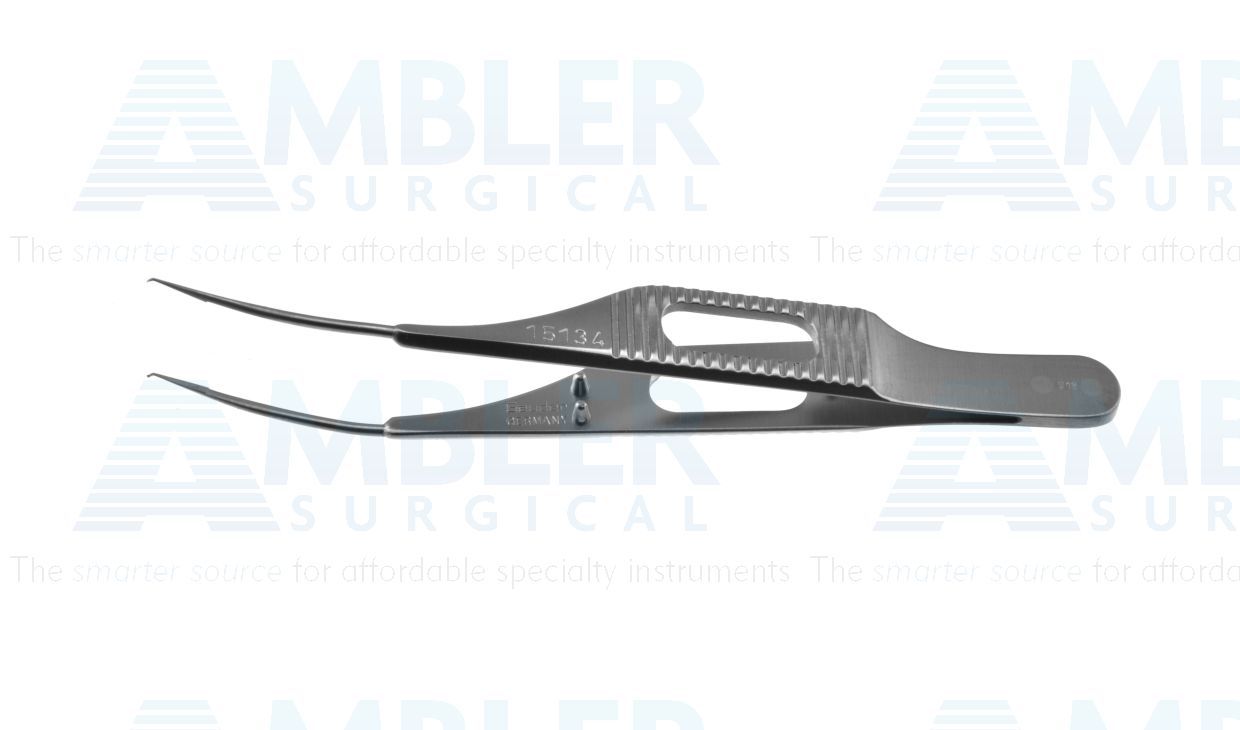 Colibri micro forceps, 3'', extra delicate, 0.12mm 1x2 teeth, 4.0mm tying platform, flat handle