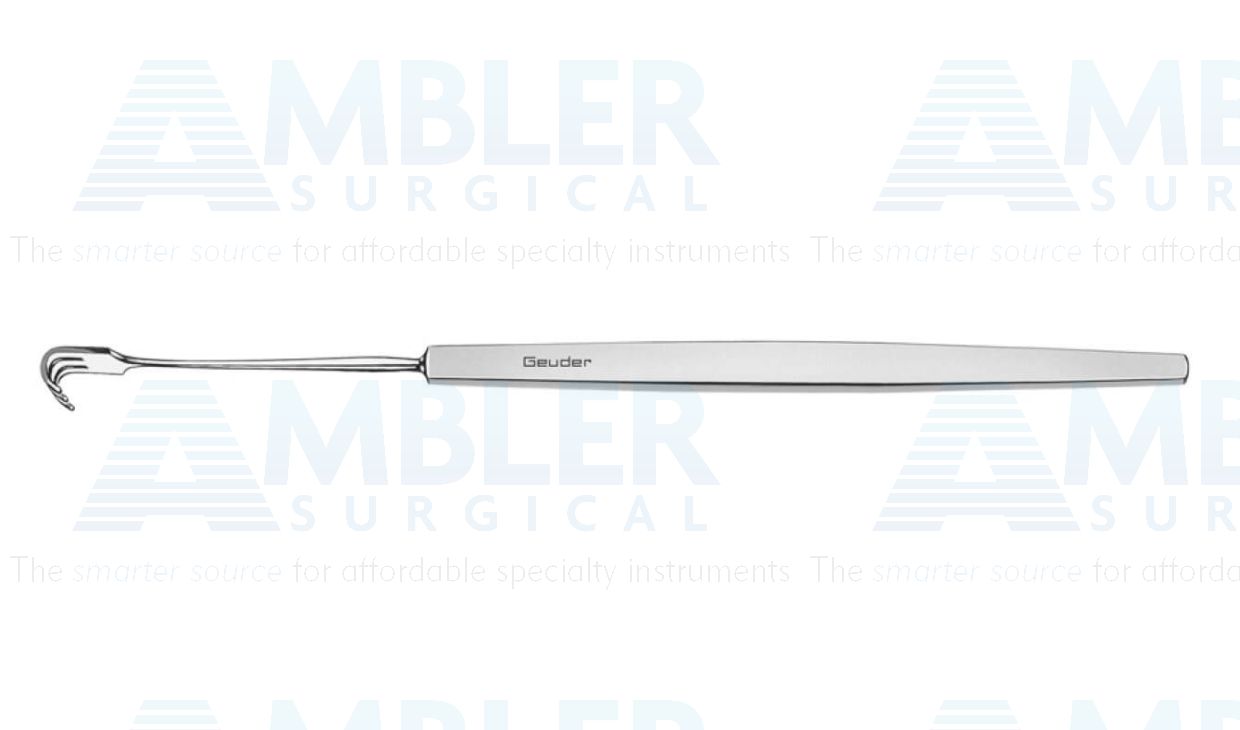 Axenfeld lacrimal sac retractor, 5 1/2'', rigid shaft, 3 sharp prongs, 7.0mm wide, flat handle