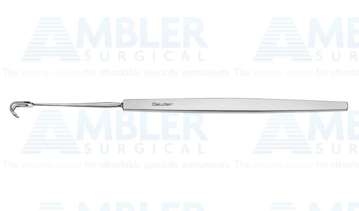 Axenfeld lacrimal sac retractor, 5 1/2'', rigid shaft, 2 sharp prongs, 4.0mm wide, flat handle