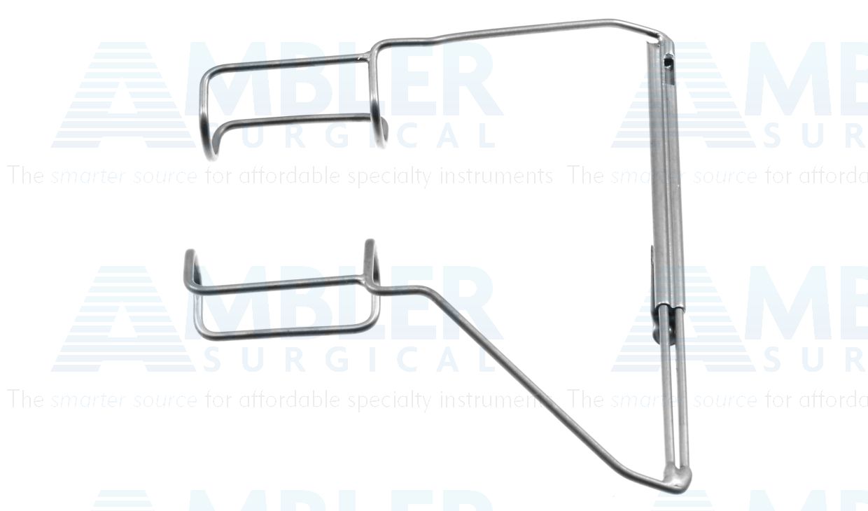 Barraquer-Oosterhuis lid speculum, 1 1/2'', adult size, 14.0mm closed wire blades, nasal approach, adjustable bar
