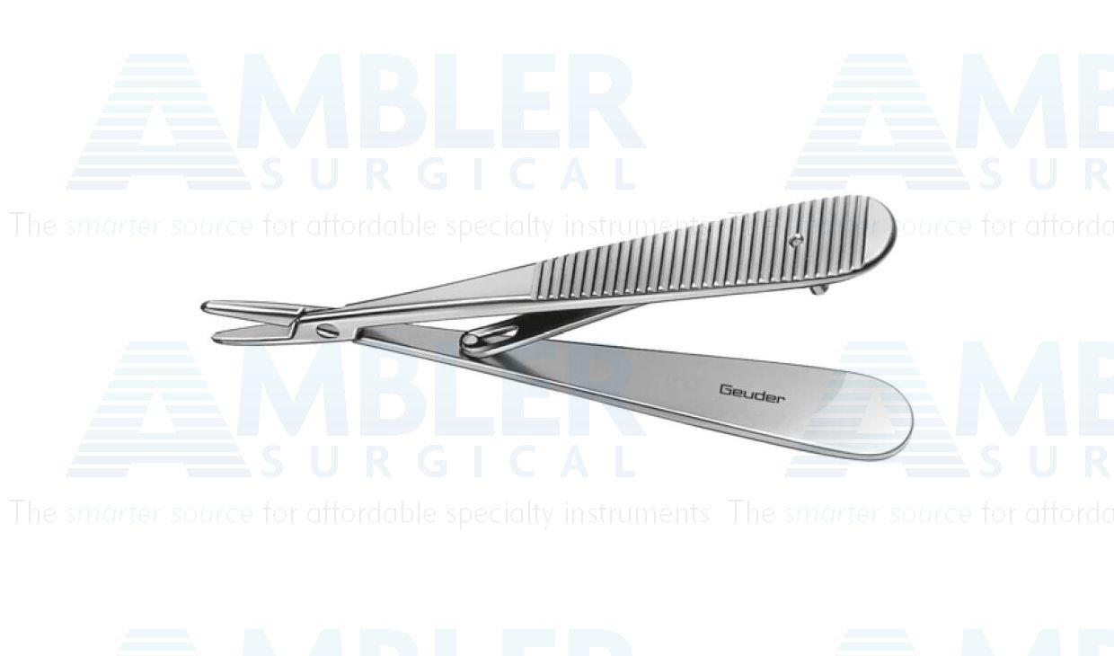 Rohrschneider needle holder, 4'', heavy, straight, 13.0mm smooth jaws, flat handle