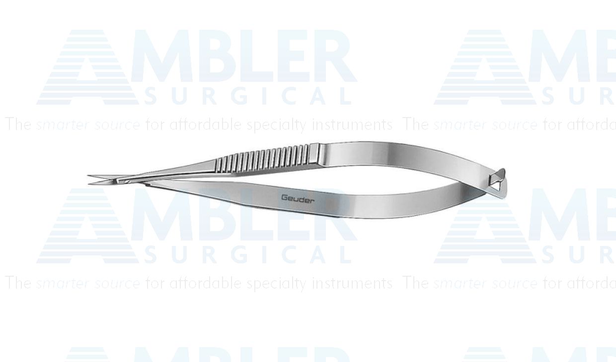 Micro stitch scissors, 4 1/8'', straight 8.0mm blades, sharp tips, flat  handle