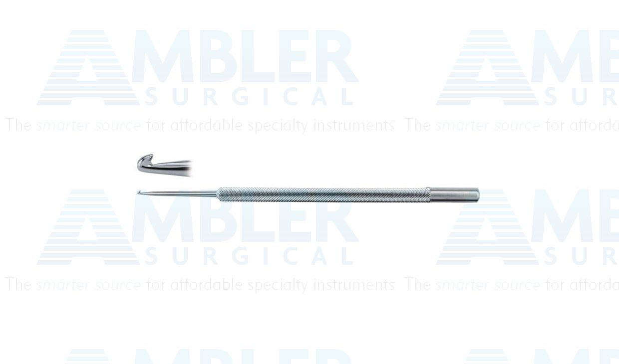 Crochet phlebectomy hook, 6'',size #6, 1.85mm blunt rounded tip, round handle