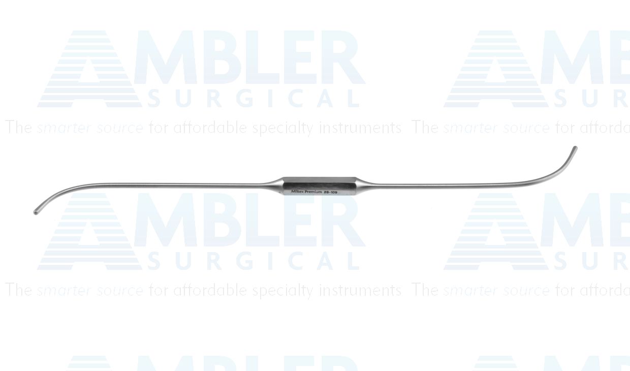 Barr fistula probe, 6'',double-ended, curved tips, hexagonal handle