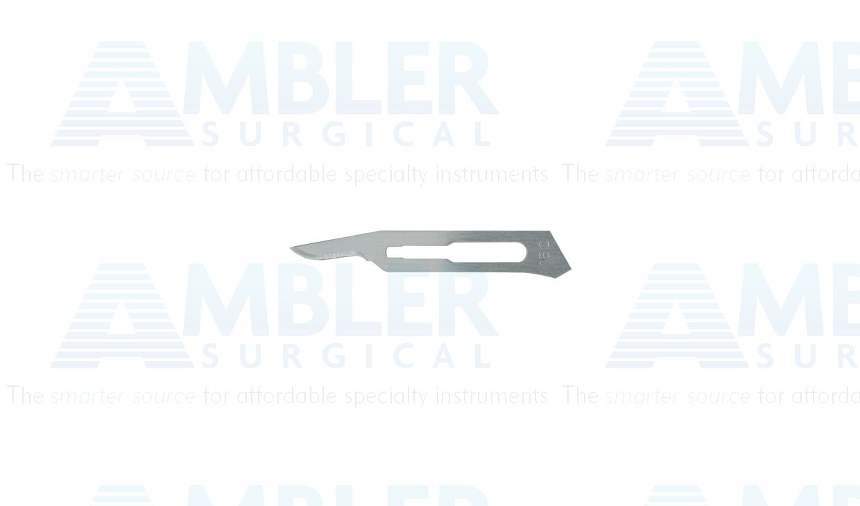 Carbon steel surgical blades, #15C blade size, packaged individually, sterile, disposable, box of 100