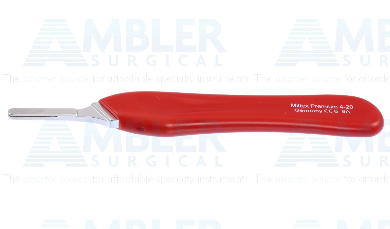 #6 knife handle, 5 1/4'',red plastic handle
