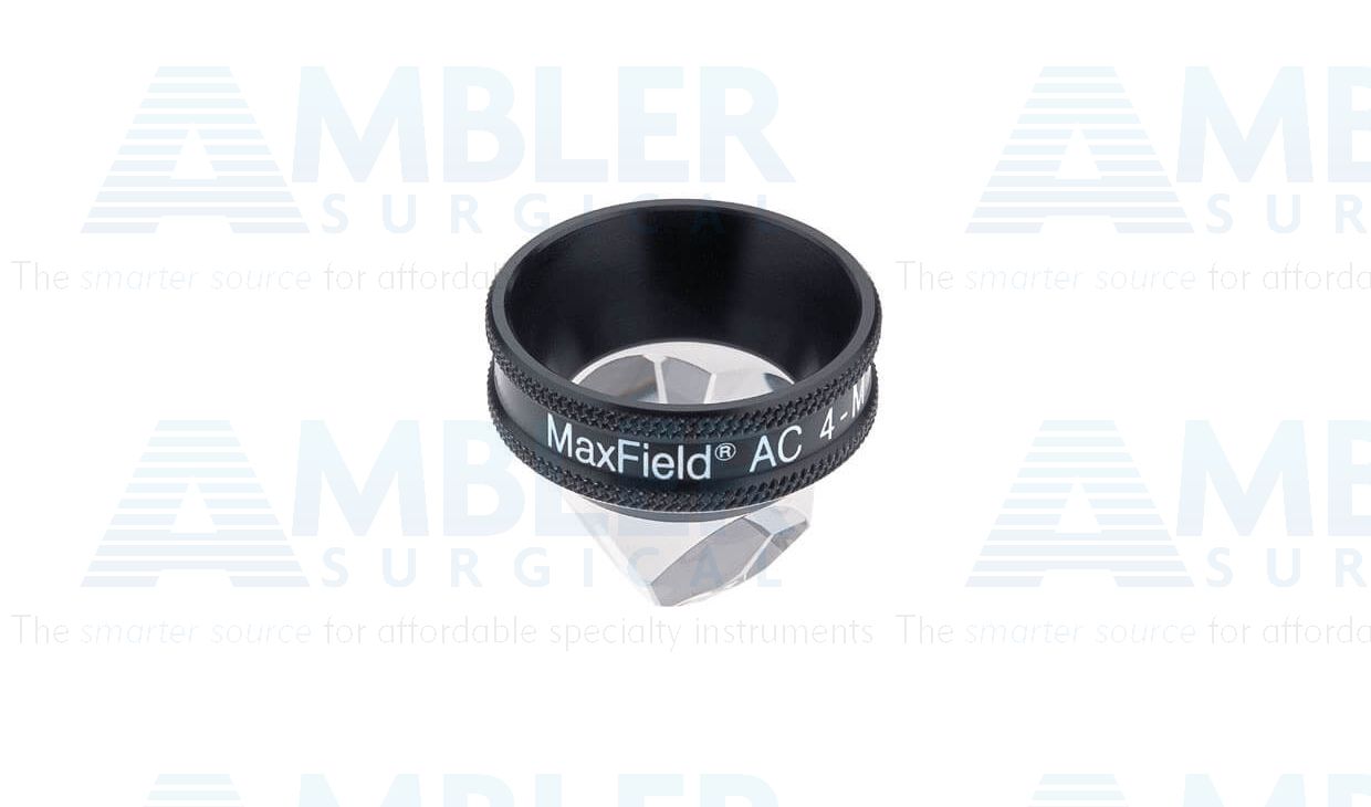 Ocular® Maxfield® AC four mirror gonio diagnostic lens, 90º+ static gonio FOV, 0.61x image mag., 8.5mm contact diameter, 28.0mm lens height, 31.5mm ring diameter, for high-resolution viewing the anterior chamber angle, autoclavable