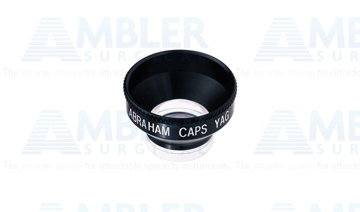 Ocular® Abraham 66D capsulotomy magnifying YAG laser lens, 1.80x image mag., 0.56x laser spot mag., 15.0mm contact diameter, 16.5mm lens height