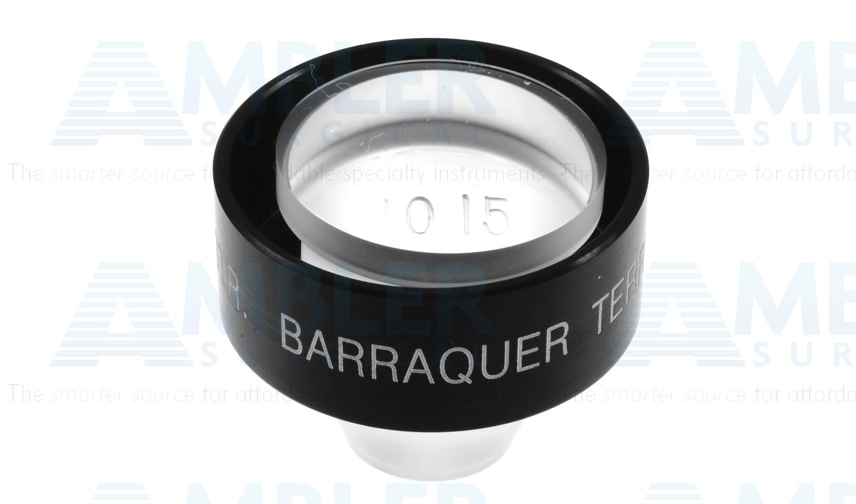 Ocular® Barraquer O.R. Tonometer, 10-15.0mm Hg pressure range, 10.0mm contact diameter, features the Terry dual calibration scale