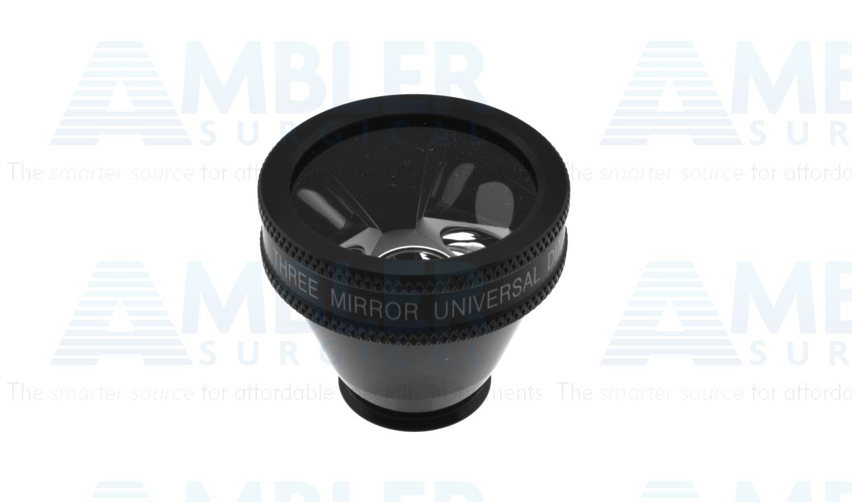 Ocular® Three mirror unversal diagnostic lens with flange, 140º static gonio FOV, 0.93x image mag., 20.0mm contact diameter, 32.9mm lens height
