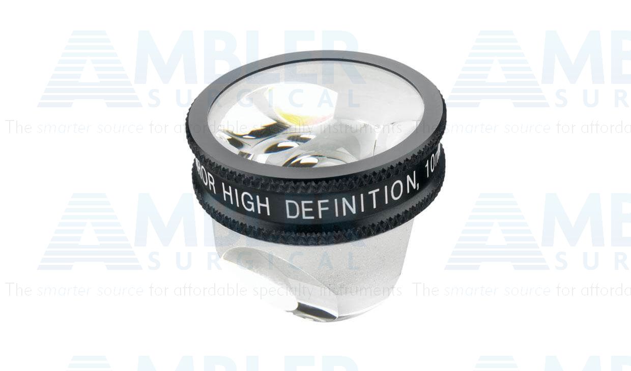 Ocular® Three mirror gonio diagnostic lens, Laserlight® HD anti-reflective coating, 10.0mm flange, mirrors at 64º, 67º, and 73º, 150º static gonio FOV, 0.65x image mag., 1.54x laser spot mag., 10.0mm contact diameter, 25.0mm lens height, no methylcel