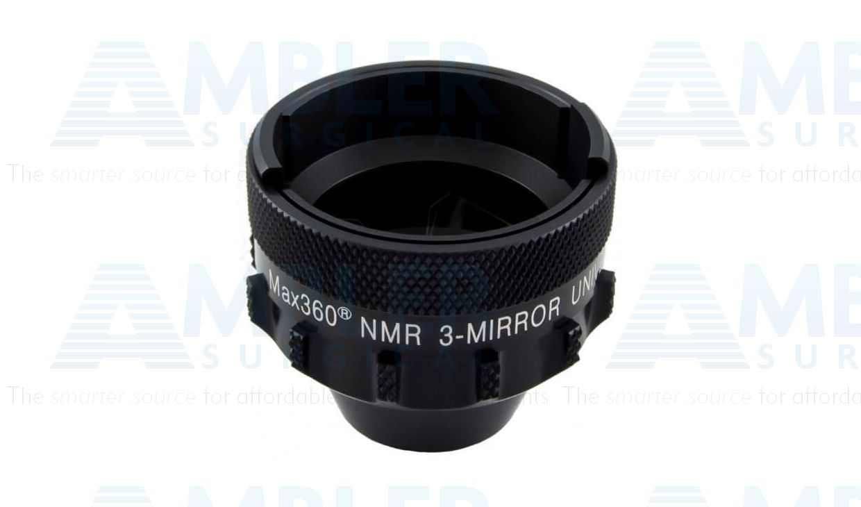 Ocular® Max360® NMR three mirror universal lens, 140º static FOV, 0.93x image mag., 1.08x laser spot mag., 16.0mm contact diameter, 34.0mm lens height