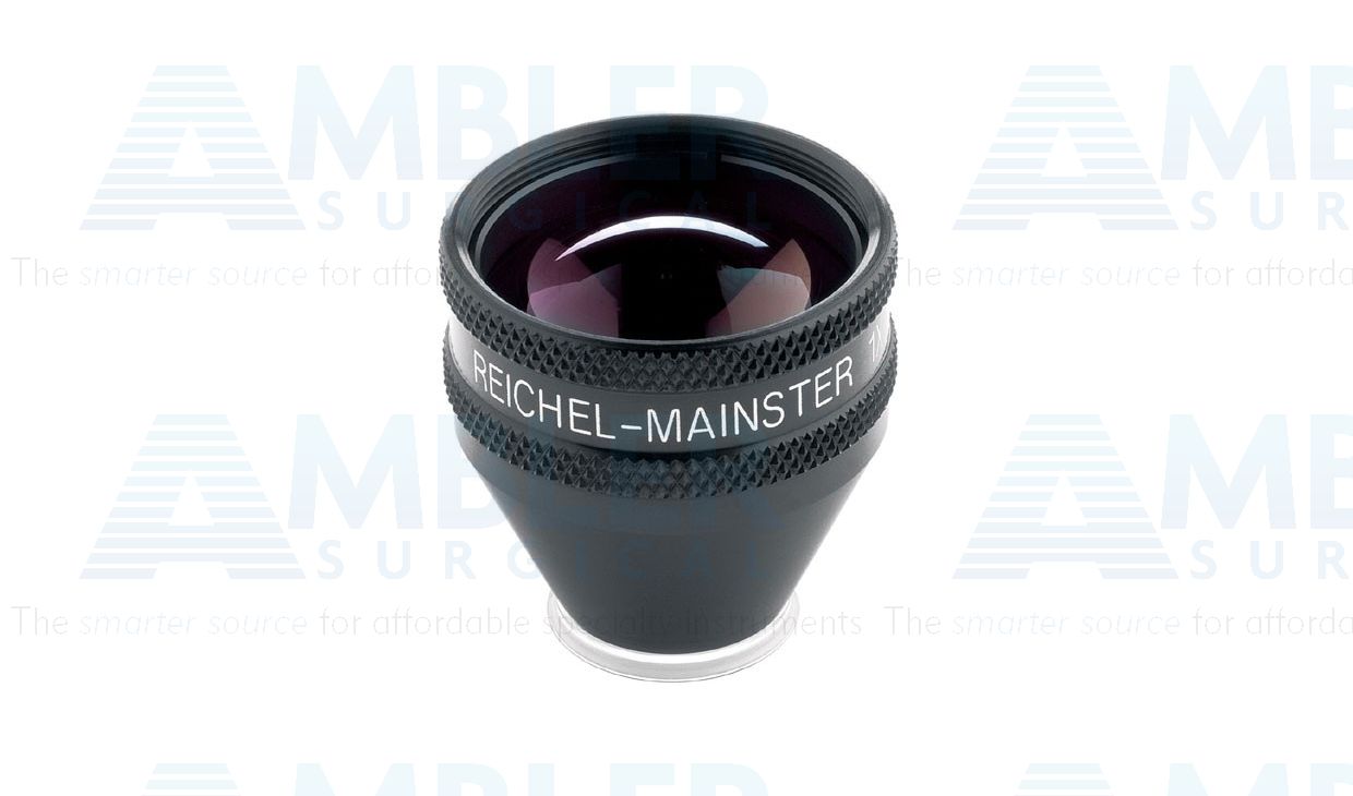 Ocular® Reichel-Mainster 1X retina argon/diode laser lens, 102º static FOV, 133º dynamic FOV, 0.95x image mag., 1.05x laser spot mag., 15.0mm contact diameter, no methylcellulose required