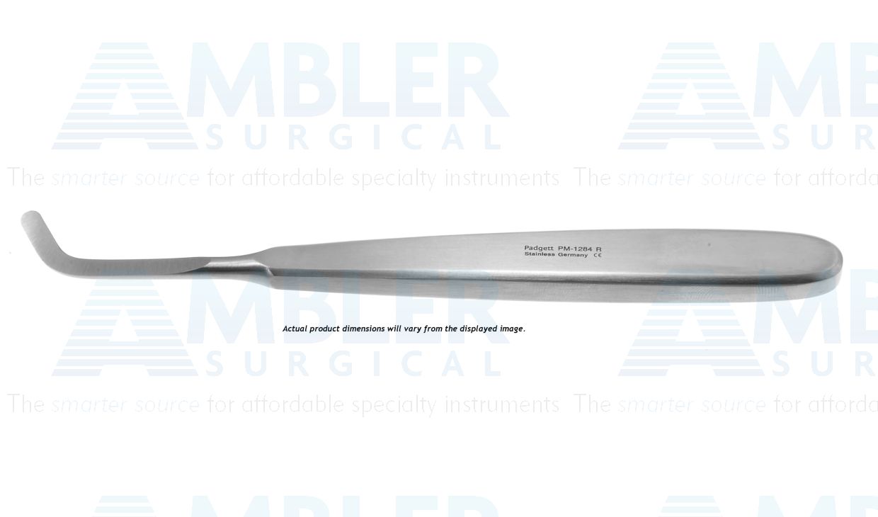 Cleft palate rasp, 5 1/2'',curved upwards, straight, 5.0mm wide, flat handle