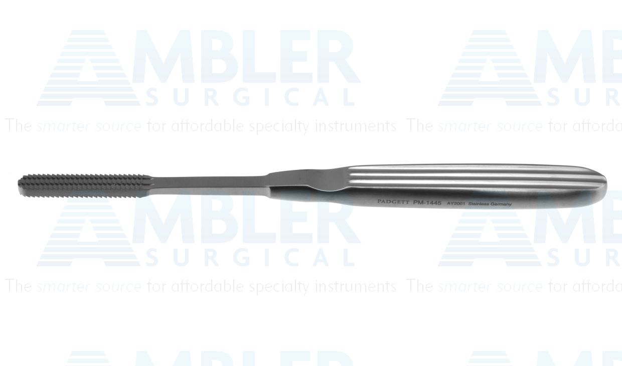 Maltz nasal rasp, 7'',straight, double-sided, forward and backward cutting, 7.5mm wide, flat handle