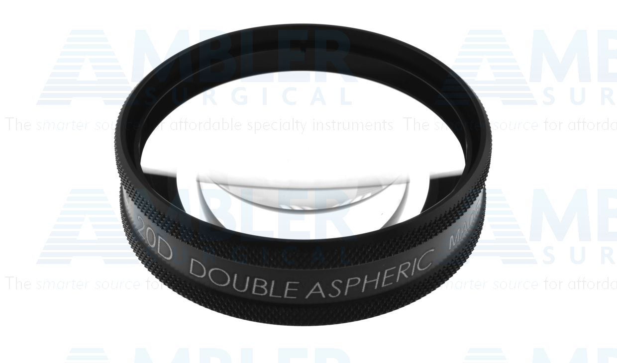 Volk® 20D BIO lens, black ring, 46°/60° FOV, 3.13x image mag., 0.32x laser spot, 50.0mm working distance, ideal for imaging of the macular and optic disc