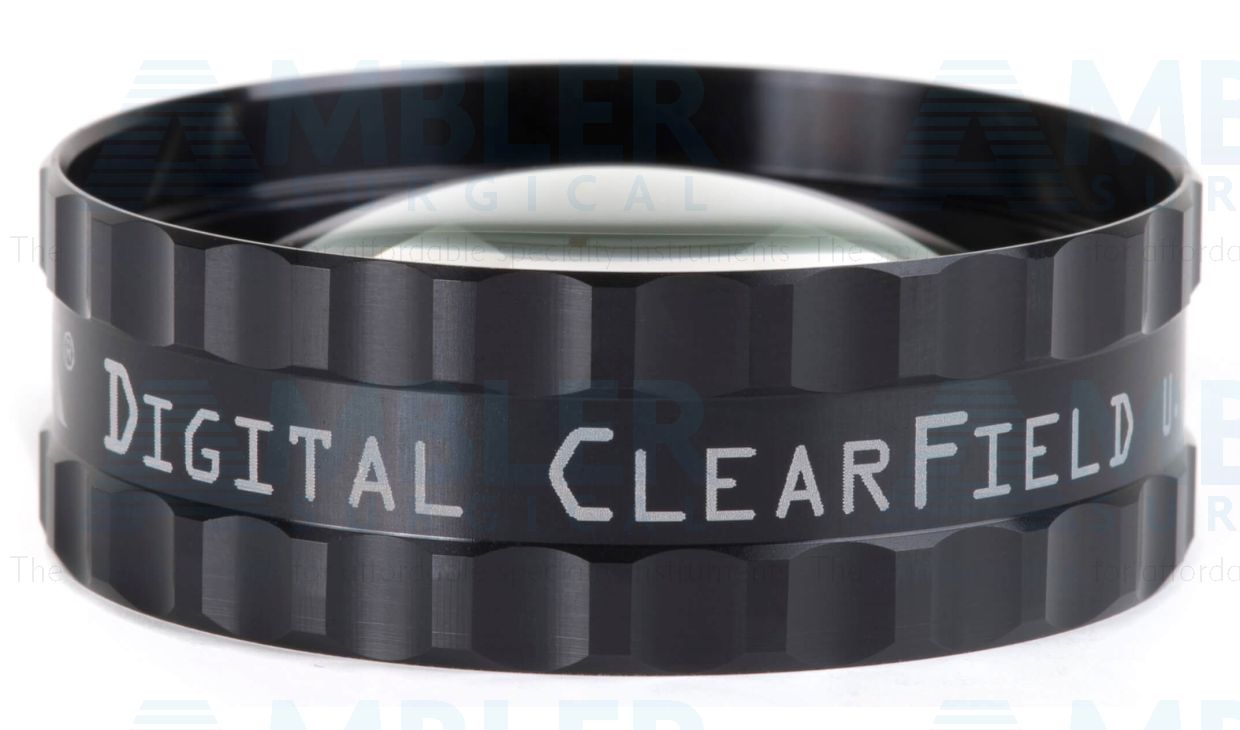 Volk® Digital Clear Field indirect BIO lens, black ring, 55°/72° FOV, 2.79x image mag., 0.36x laser spot, 37.0mm working distance, ideal for highest resolution pan retinal examination